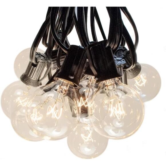 Evolution, Inc. 100 Foot Globe String Lights - 105 G40 Clear Bulbs (5 Extra)